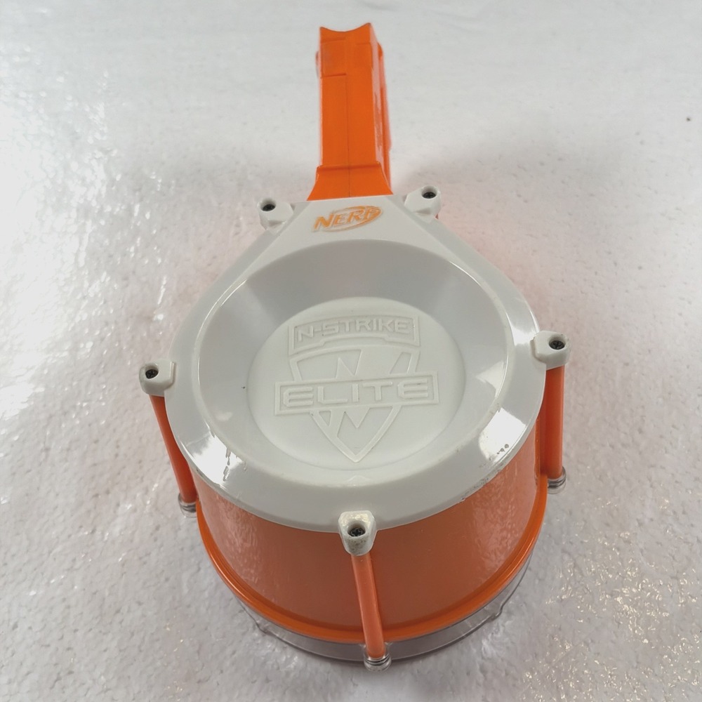 Nerf N Strike Elite 25 Dart Drum Magazine White and Orange